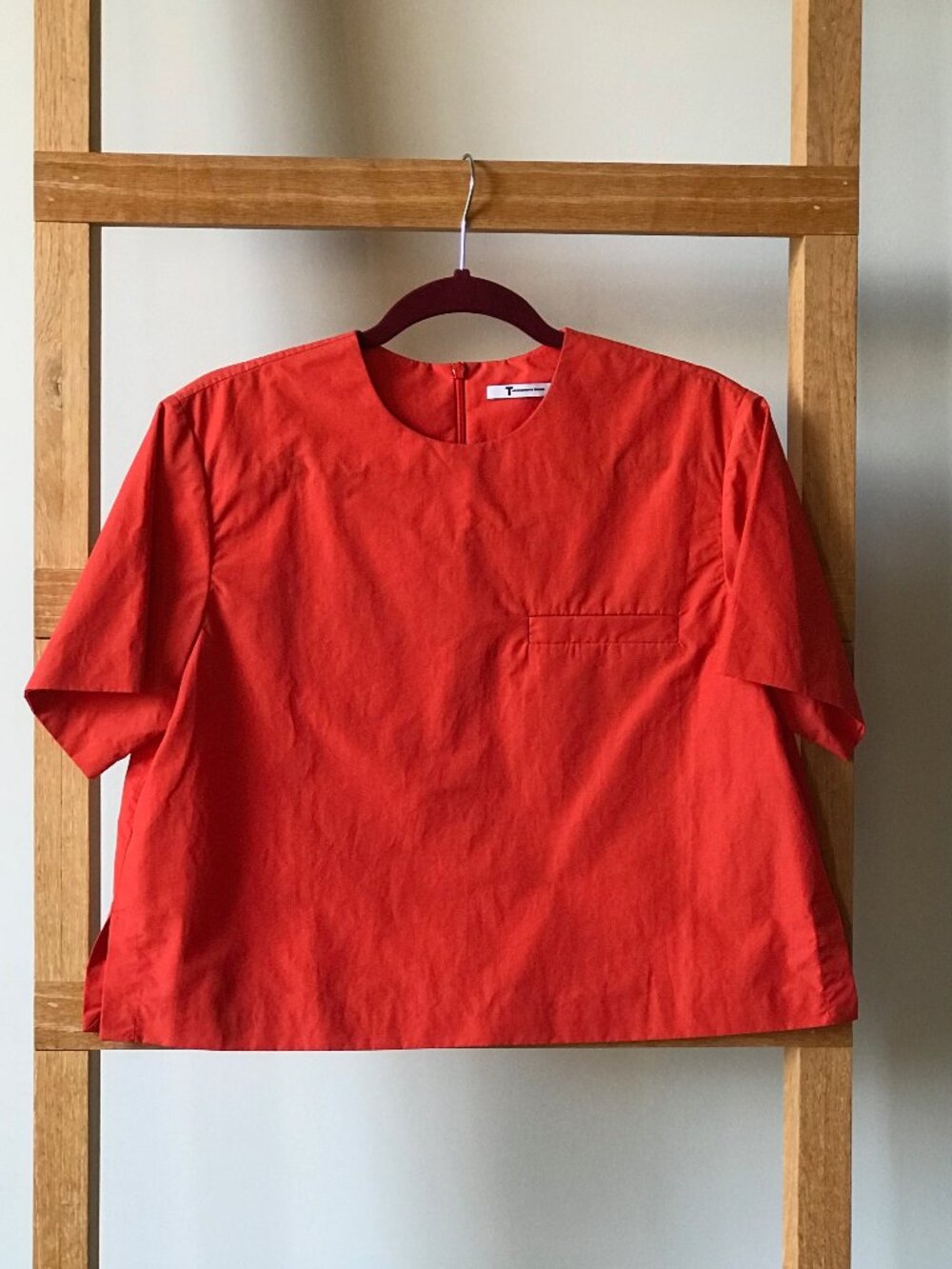 NWOT - T by Alexander Wang - A-line Cropped Blouse in Red - Medium